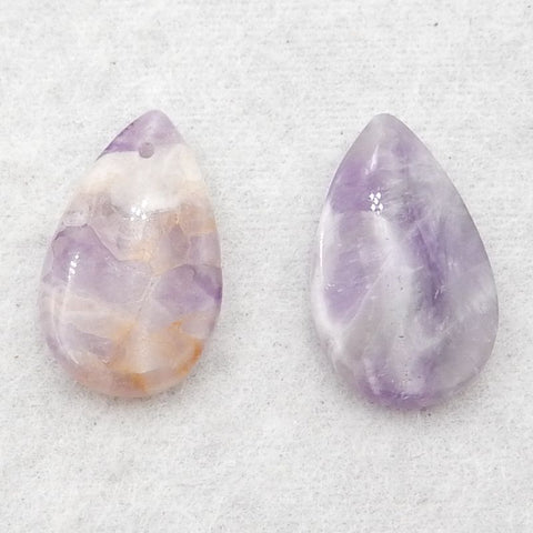 New Natural Stone Amethyst Teardrop Earring Beads,23×14×4mm, 4.4g