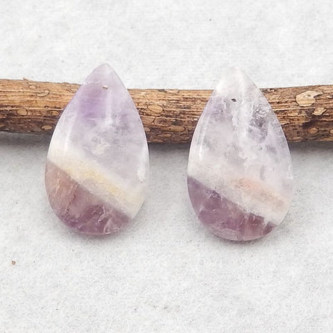 New Natural Stone Amethyst Teardrop Earring Beads,23×14×4mm, 4.4g