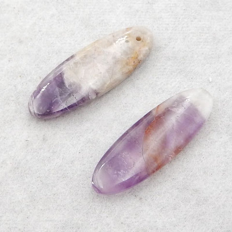 New Natural Stone Amethyst Earring Beads,Purple Stone Earrings, 30×8×4mm, 3.8g