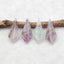 4 PCS Natural Fluorite Pendant Beads 37*15*5mm, 15.2g