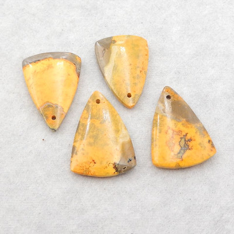 4 PCS Natural Bumblebee Jasper Pendant Beads 25*19*4mm, 11.1g