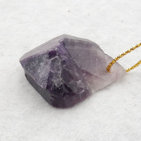 Natural Amethyst Pendant Bead 35*27*14, 13.2g