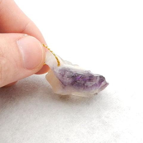 Natural Amethyst Pendant Bead 36*28*17, 16.7g