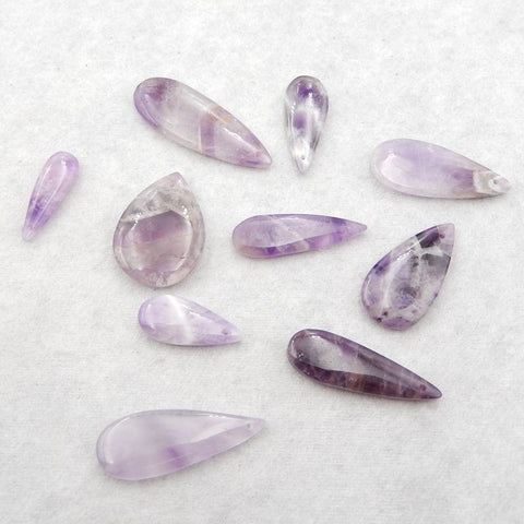 10 PCS Natural Amethyst Pendant Beads,Jewelry DIY Making, Gemstone Wholesale,24*8*4mm, 29*14*4mm,26.1g