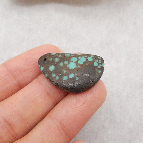 1PC Natural Beautitul Turquoise Gemstone Pendant Bead, Gemstone For Jewelry DIY Making, Drilled Flatback Cabochon, 26×17×3mm, 2.9g