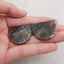 New 1 Pair Natural Labradorite Double Hole Gemstone Earrings, Gem Jewelry Gift, Customized Gemstone Earring Pair, 30×34×3mm, 14.3g