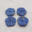 4 PCS Carved Natural Lapis Lazuli Flower Gemstone Pendant Bead, Gemstone For Jewelry DIY Making, Popular Drilled Pendants, 18x18x5/6mm, 10g