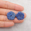 4 PCS Carved Natural Lapis Lazuli Flower Gemstone Pendant Bead, Gemstone For Jewelry DIY Making, Popular Drilled Pendants, 18x18x5/6mm, 10g