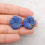 4 PCS Carved Natural Lapis Lazuli Flower Gemstone Pendant Bead, Gemstone For Jewelry DIY Making, Popular Drilled Pendants, 18x18x5/6mm, 10g