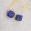 New Carved Natural Lapis Lazuli Flower Square Gemstone Earring Beads, Popular Earring Pair For DIY Making, 15x14x14mm, 12.2g