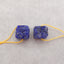 New Carved Natural Lapis Lazuli Flower Square Gemstone Earring Beads, Popular Earring Pair For DIY Making, 15x14x14mm, 12.2g