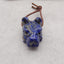 New! Carved Natural Lapis Lazuli Animal Head Pendant, Gemstone Pendant For Necklace, Stone Animal Pendant, 18x12x12mm, 5.8g