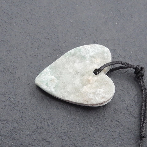 New Natural Hemimorphite Heart Gemstone Pendant Bead, Popular Side Drilled Pendant For DIY Making,Gemstone For Jewelry Cabochon Making, 31×25×9mm, 9.3g