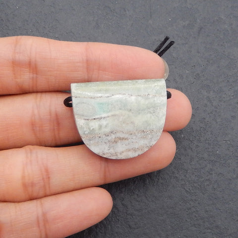 New Natural Druzy Hemimorphite Side Drilled Gemstone Pendant Bead, Gemstone For Jewelry Cabochon Making, Gem Jewelry Gift, 22x26x9mm, 12.4g