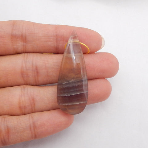 Unique Pendant! 1 PC Natural Fluorite Gemstone Teardrop Gemstone Pendant, Drilled Gemstone Pendant, Gem Jewelry Gift, Jewelry DIY Making,42x14x6mm, 7.5g