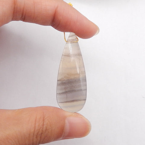 Unique Pendant! 1 PC Natural Fluorite Gemstone Teardrop Gemstone Pendant, Drilled Gemstone Pendant, Gem Jewelry Gift, Jewelry DIY Making,42x14x6mm, 7.5g