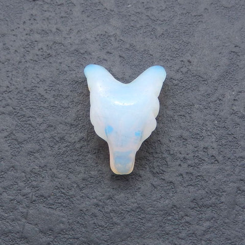 Opalite Carved wolf head Pendant Bead 23*17*9mm, 3.8g