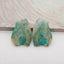 New Nugget (Rough Sides) Chrysocolla Gemstone Earring Beads, Drilled Stone Earring Pair, Gem Jewelry Gift, 28x20x3mm, 6.6g