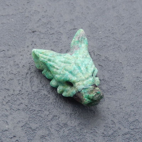 Natural Chrysocolla Carved wolf head Pendant Bead 23*16*9mm, 3.5g