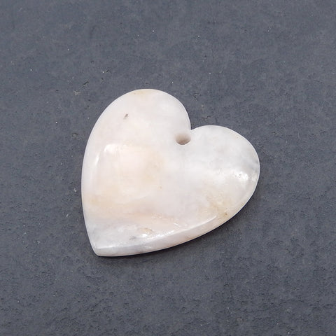 New Natural  Pink Opal Heart Gemstone Pendant Bead, Popular Drilled Pendant For DIY Making,Gemstone For Jewelry Making, 39×38×6mm, 10.9g