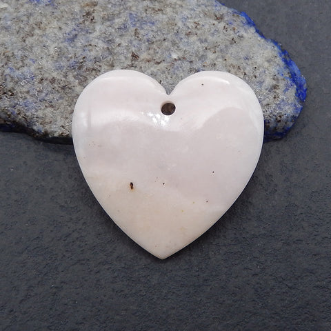 New Natural Pink Opal Heart Gemstone Pendant Bead, Popular Drilled Pendant For DIY Making,Gemstone For Jewelry Making, 38×37×6mm, 10g