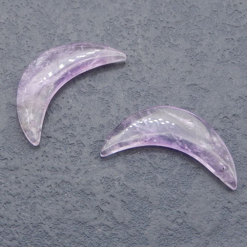 Natural Amethyst Earring Beads 33x10x4mm, 5.0g