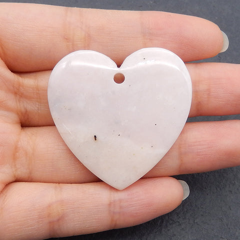 New Natural Pink Opal Heart Gemstone Pendant Bead, Popular Drilled Pendant For DIY Making,Gemstone For Jewelry Making, 38×37×6mm, 10g