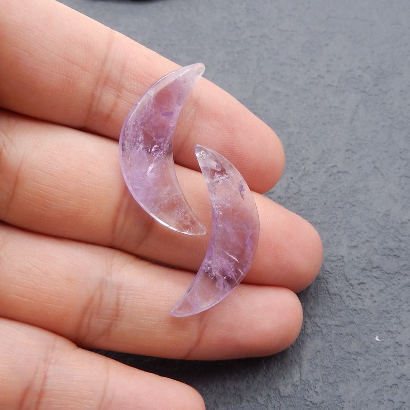 Natural Amethyst Earring Beads 33x10x4mm, 5.0g