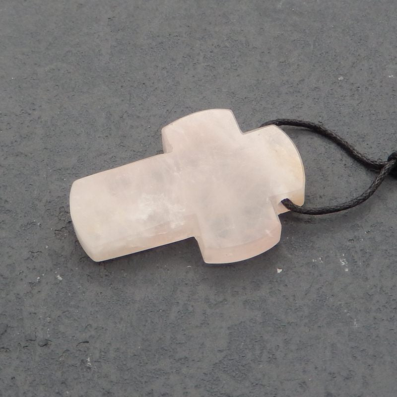 Natural Rose Quartz Pendant Bead 40*27*8mm, 13.6g