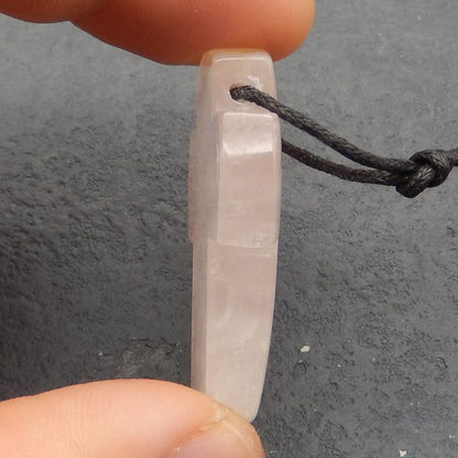 Natural Rose Quartz Pendant Bead 40*27*8mm, 13.6g