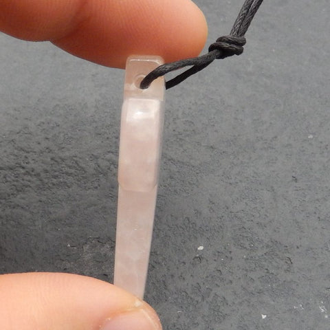 Natural Rose Quartz Pendant Bead 40*27*8mm, 13.6g