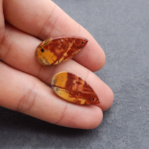 Natural Red Creek Jasper Earring Beads 30*15*3mm, 6.1g