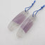 1 Pair Natural Fluorite Gemstone Earrings Beads, Gem Jewelry Gift, Jewelry DIY Making, 42x12x12mm, 24.2g