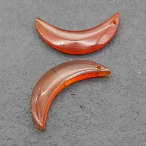 Natural Red Agate Earring Beads 35x17x4mm, 5.8g