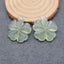 Natural Nephrite Jade Carved leaf Earring Beads 29x25x5mm, 9.0g