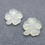 Natural Nephrite Jade Carved leaf Earring Beads 29x25x5mm, 9.0g