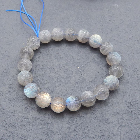 1 Strand Natural Labradorite Beads for Bracelet 10mm, 19cm length, 25.2g