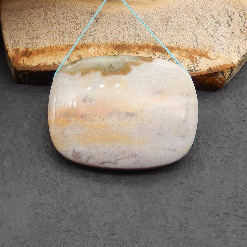 Natural Ocean Jasper Pendant Bead 45*35*8mm, 25.5g