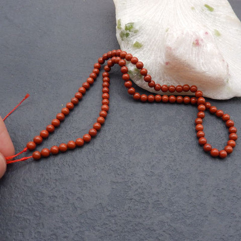 1 Strand Natural Red River Jasper Beads for Bracelet 4mm, 15.7 inches length, 11.5g