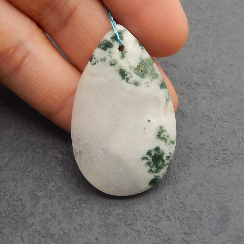 Natural Dendritic Agate Pendant Bead 49*30*8mm, 17.6g