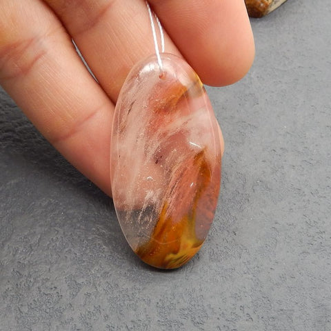 Natural Agate Pendant Bead 48*24*9mm, 13.4g