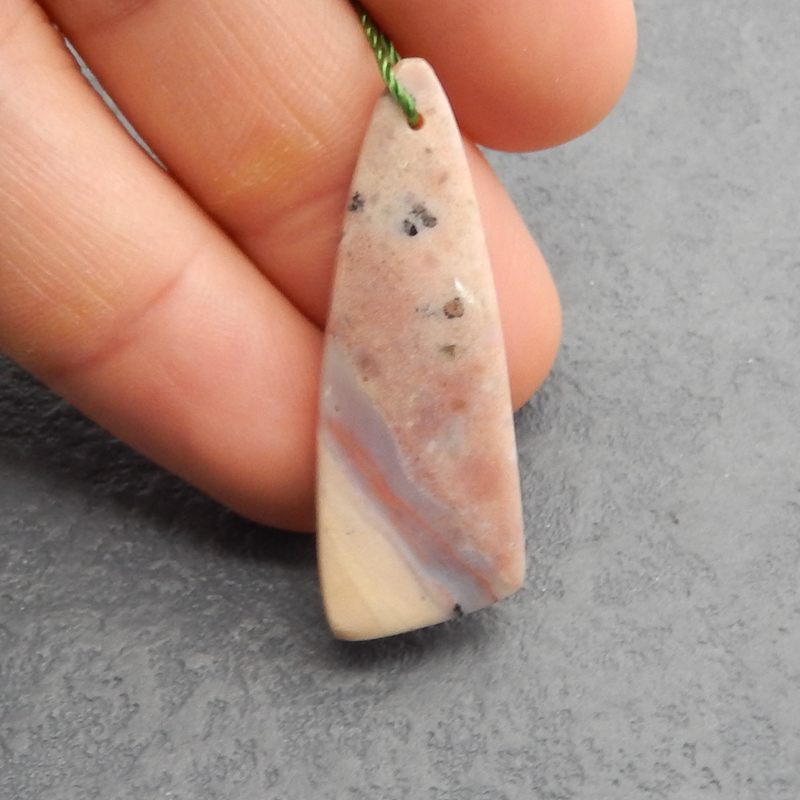 Natural Ocean Jasper Pendant Bead 42*15*5mm, 4.5g