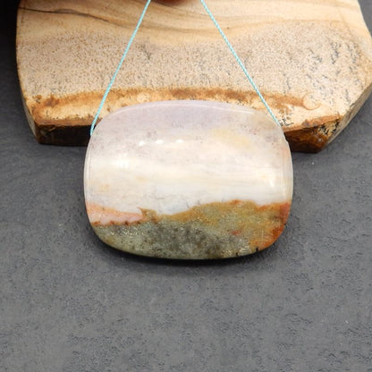 Natural Ocean Jasper Pendant Bead 45*35*8mm, 25.5g