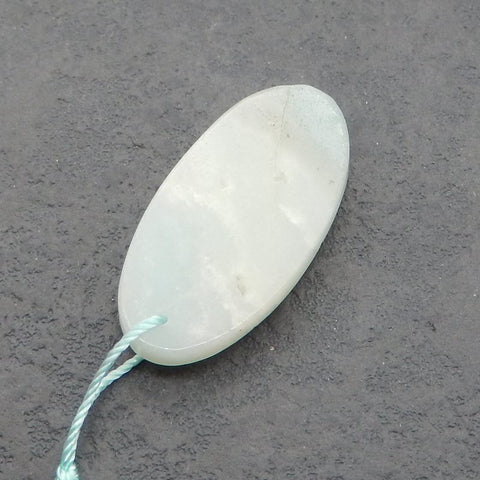 Natural Amazonite Carved Flower Pendant Bead 36*19*5mm, 5.7g