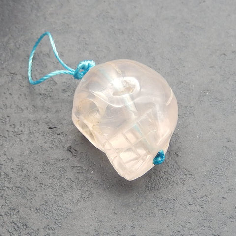 Natural Rose Quartz Carved skull Pendant Bead 21*17*14mm, 8.0g