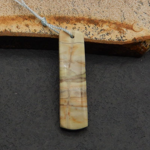 Natural Picasso Jasper Pendant Bead 37*10*4mm, 3.0g