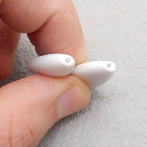 Natural White Agate Earring Beads 30*13*7mm, 7.8g