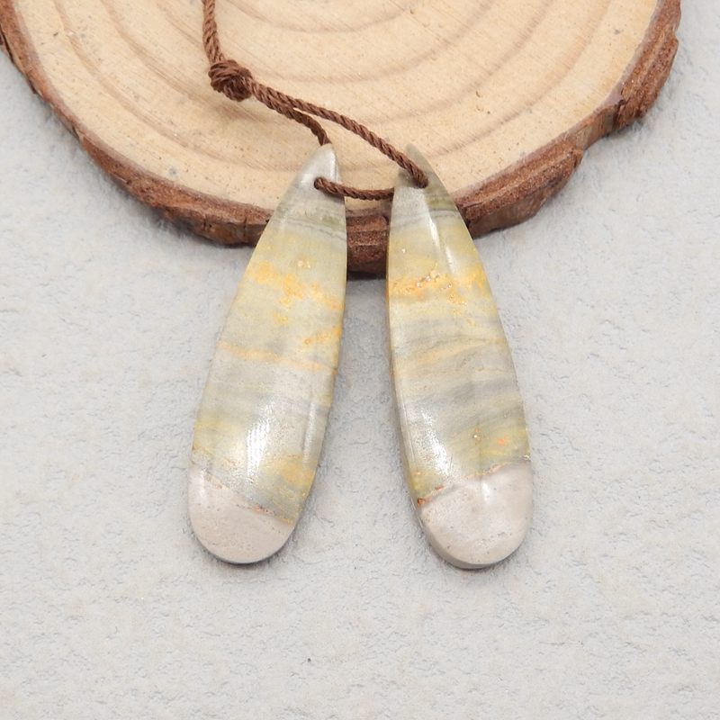 Bumble Bee Stone Teardrop Boucles d'oreilles paire de pierres pour faire des boucles d'oreilles, 37x12x7mm, 6.2g