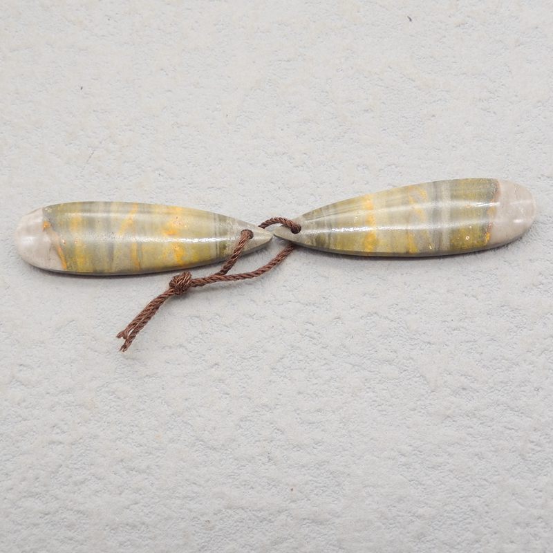 Natural BumbleBee Jasper Earring Beads 37x12x4mm, 6.2g