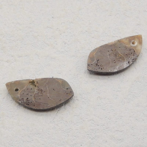 Natural Ammonite Fossil Earring Beads 24*13*3mm, 3.4g